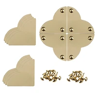 Dritz® Home Small Brass Smooth Quatrefoil Corners, 3 Pack