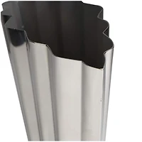 12" Silver Stainless Steel Vase with Zig Zag Edging