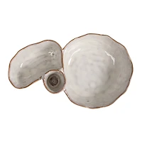 Hello Honey® 8" White Tri-Section Stoneware Dish