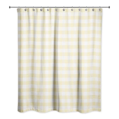 Yellow Buffalo Check 71" x 74" Shower Curtain