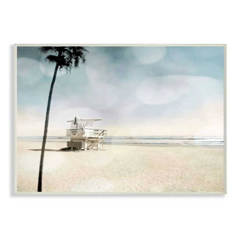 Stupell Industries Empty Beach Coast with Lifeguard Stand Wall Plaque