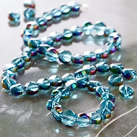 Shiny Aqua Clear Glass Beads by Bead Landing®, 6mm