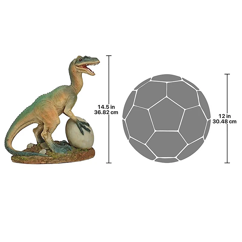 Design Toscano 14.5" The Egg & Raptor Dinosaur Statue