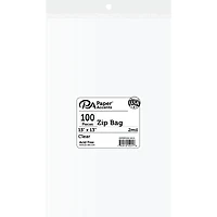 PA Paper™ Accents 13" x 13" Clear Zip Bags, 100ct.