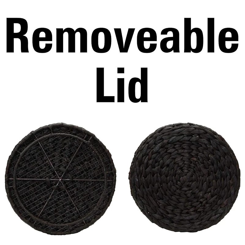 Household Essentials 19" Woven Hyacinth Storage End Table