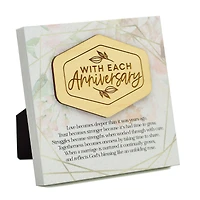 With Each Anniversary Meadow Wood Plaque