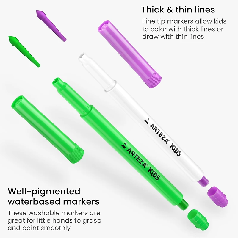 Arteza® Kids Washable Fine Tip Markers Set
