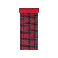 Hello Honey® 108" Red & Green Plaid Brushed Cotton Flannel Quilted Table Runner