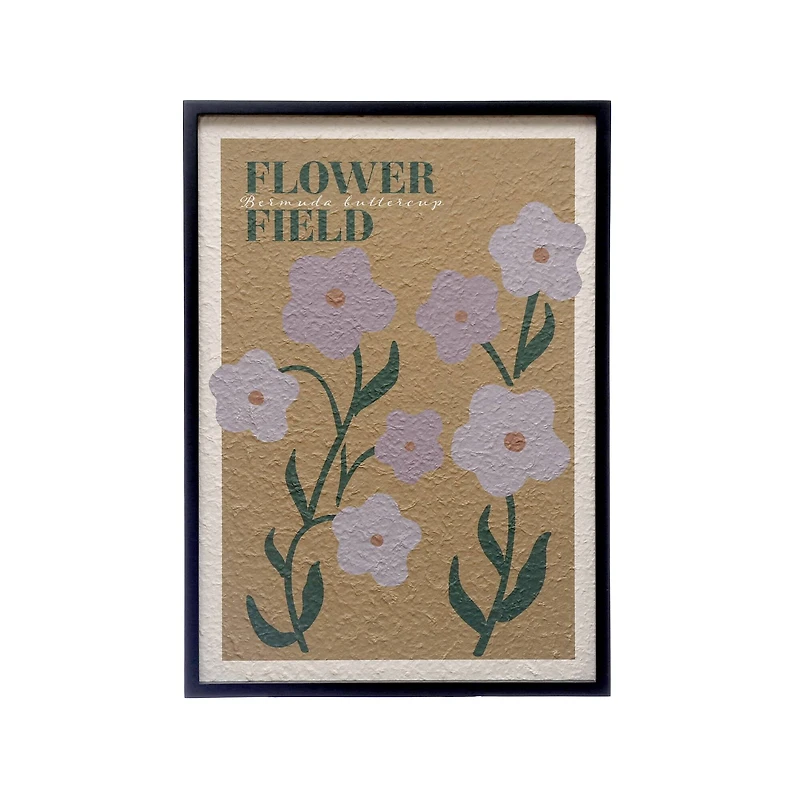 Hello Honey® Framed Flower Field Textured Paper Wall Décor