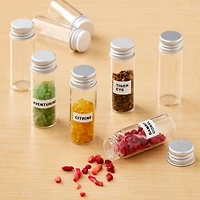 Glass Storage Tubes with Metal Tops by Bead Landing™, 12ct.