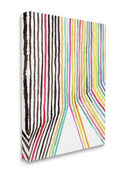 Stupell Industries Multicolor Asymmetrical Line Breaks Canvas Wall Art