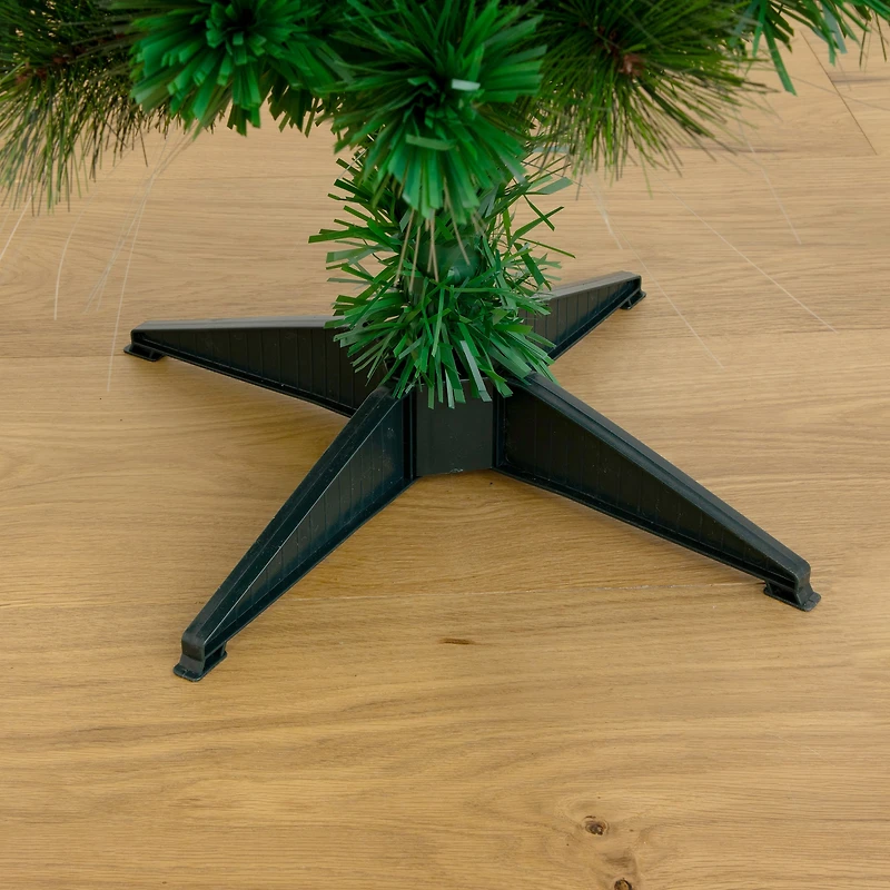 4ft. Fiber Optic Warm White Ornament LED Lights Pine with Mixed Tips Artificial Christmas Tree