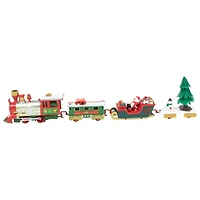 31pc Battery Operated Lighted and Animated Christmas Tree Train Set with Sound
