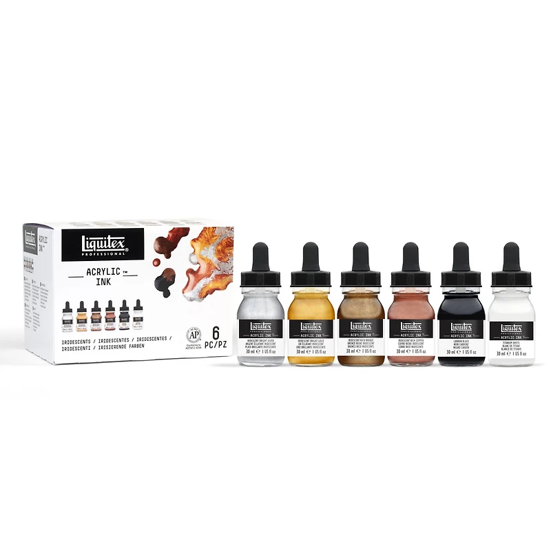 6 Packs: 6 ct. (36 total) Liquitex® Professional Acrylic™ Ink Set, Iridescents