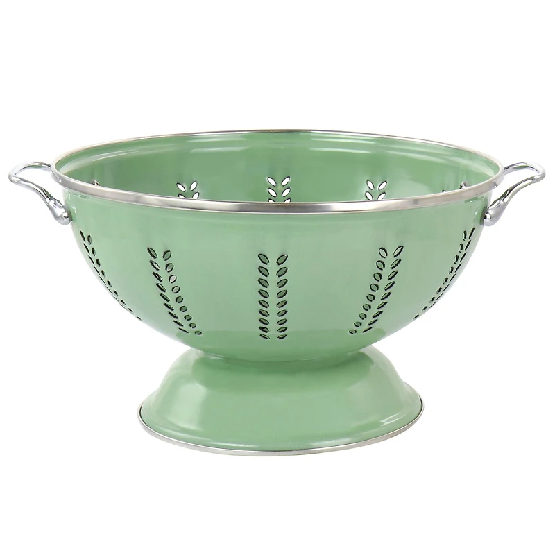 Gibson Home Plaza Cafe Green 4 Quart Enamel Colander