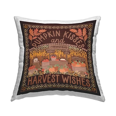 Stupell Industries Autumn Harvest Wishes Outdoor Printed Pillow