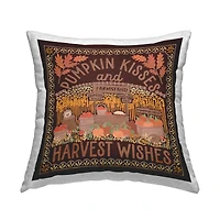 Stupell Industries Autumn Harvest Wishes Outdoor Printed Pillow