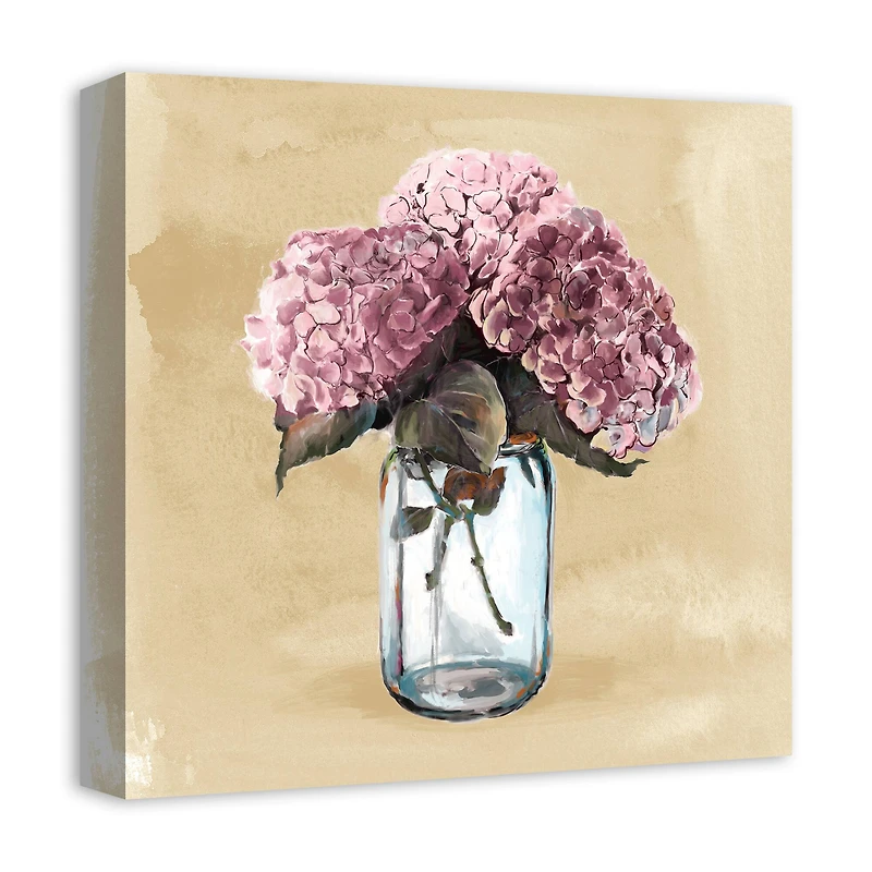 Pink Hydrangeas 16" x 16" Canvas Wall Art