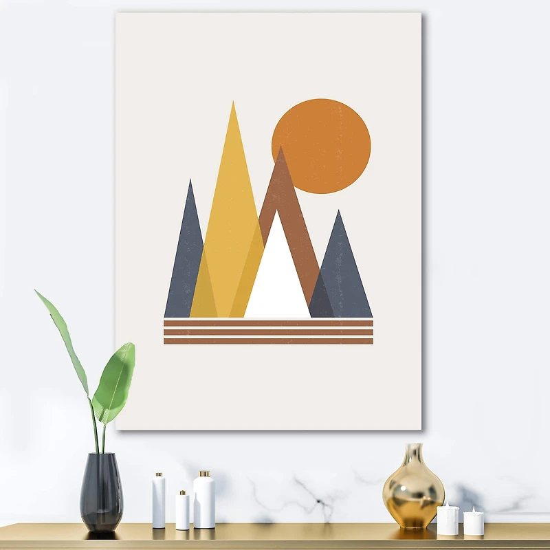 Designart - Mountain Abstract and Sun