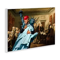 Stupell Industries Liberty Threatened and Founding Fathers American Opinion Wall Plaque Art