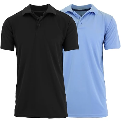 Galaxy by Harvic Tagless Dry-Fit Moisture-Wicking Men's Polo Shirt 2 Pack
