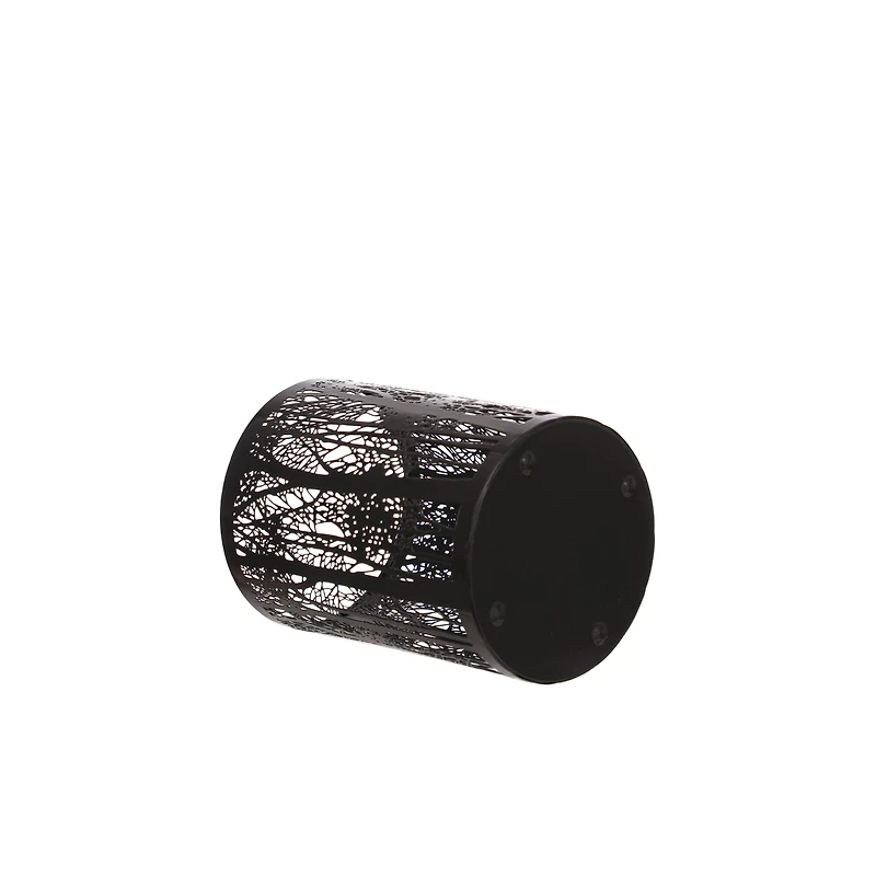 7" Black Winter Forest Metal Hurricane Pillar Candle Holder by Ashland®