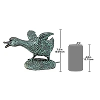 Design Toscano Lindell Pond Bronze Ducks Spitting Running Duck Garden Statue