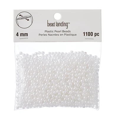 12 Pack: White Pearl Round Beads by Bead Landing