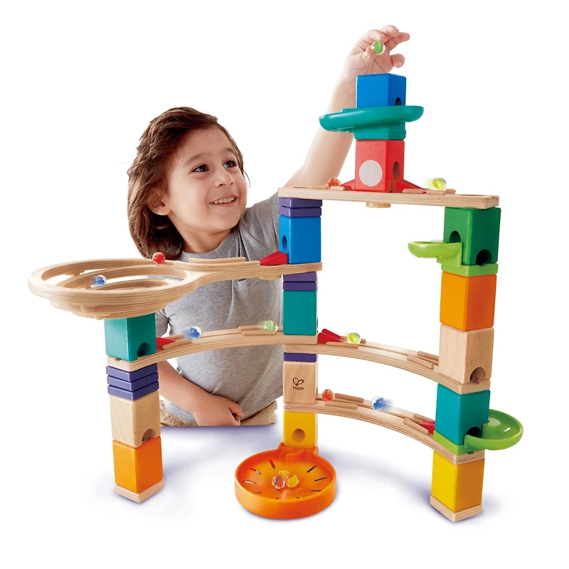 Hape Quadrilla Wooden Marble Run Construction Cliffhanger Set