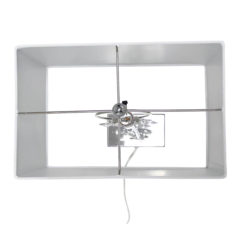 Lalia Home 26" Crystal Glitz and Chrome Table Lamp with White Shade