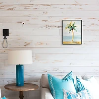 Stupell Industries Palm Tree with Coconuts on Beach Sand in Frame Wall Art