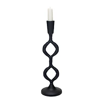 Hello Honey® Black Decorative Cast Metal Taper Candle Holder