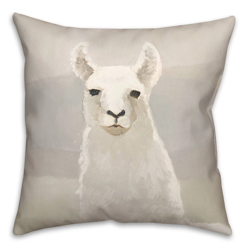 Painty Llama Throw Pillow