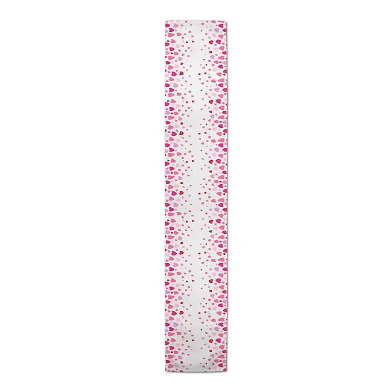 Pink & Red Dainty Heart Border Twill Table Runner