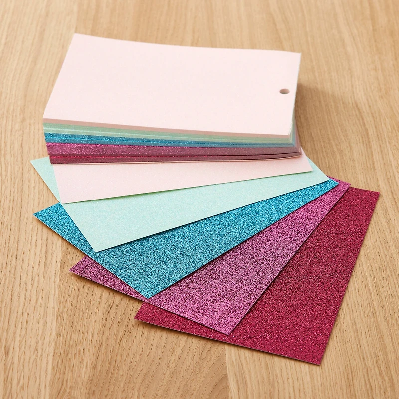 12 Pack: Pinks & Blues Glitter Cardstock Paper Pad by Recollections™, 4.5" x 7"