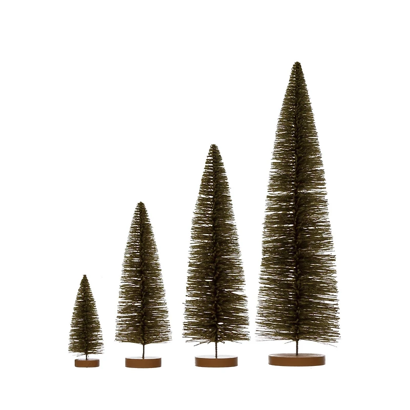 Hello Honey® Green Flocked Plastic Bottle Brush Tree