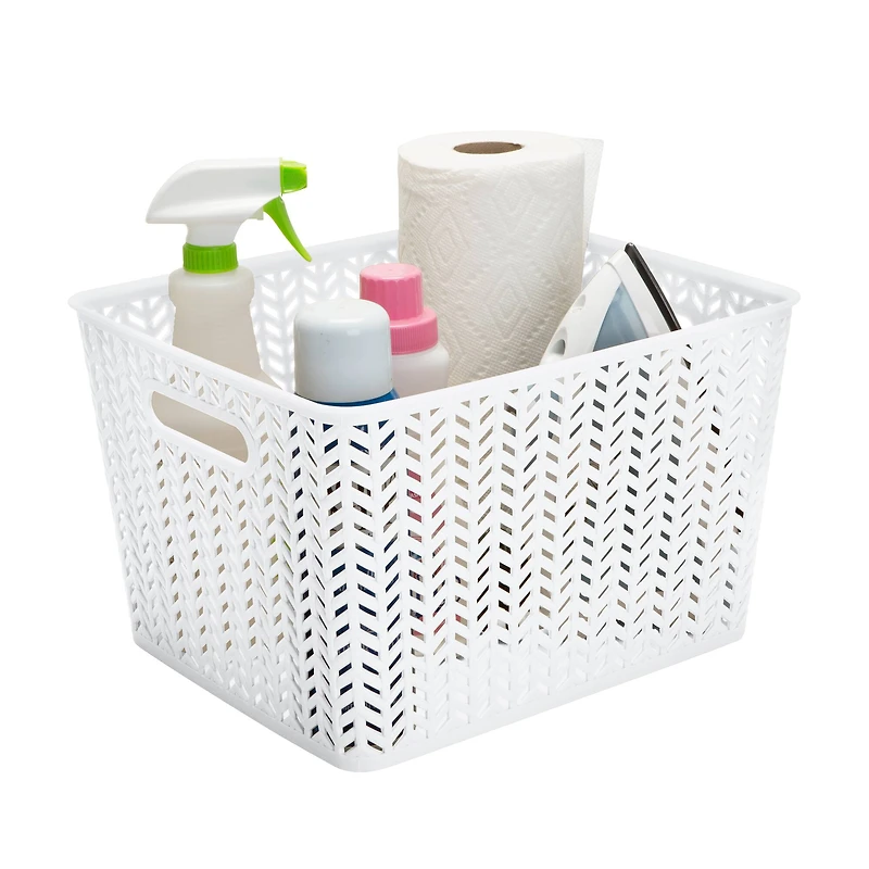 Simplify 13.75" Large Herringbone Storage Bin