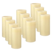 12 Pack: 3" x 6" Cream LED Wax  Pillar Candle by Ashland®