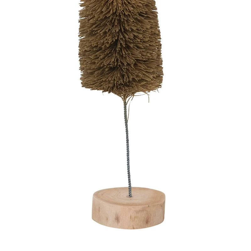 Hello Honey® 11" Moss Green Sisal Bottle Brush Tree with Wood Base