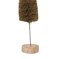Hello Honey® 11" Moss Green Sisal Bottle Brush Tree with Wood Base