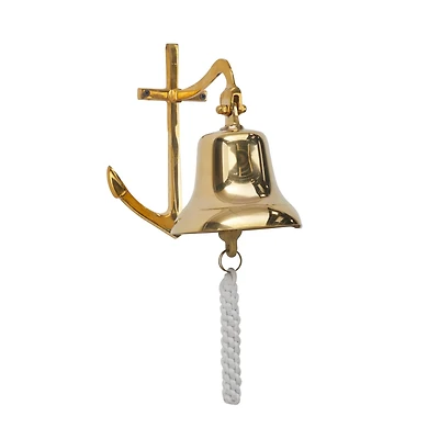 9.5" Nautical Bell Wall Accent with Anchor Backing