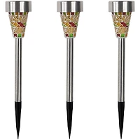 15.5" Mosaic Stained Glass Solar Powered LED Pathway Markers