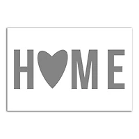 Home Heart Gray Canvas Wall Art