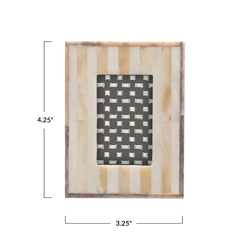 Hello Honey® Handmade Two-Tone Bone & MDF 2" x 3" Tabletop Frame
