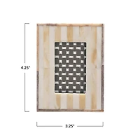 Hello Honey® Handmade Two-Tone Bone & MDF 2" x 3" Tabletop Frame