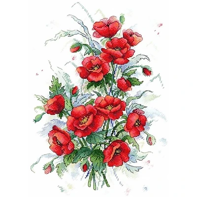 MP Studia Poppies Cross Stitch Kit