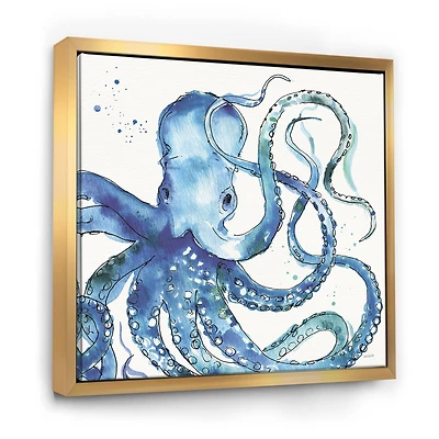 Designart - Blue Deep Sea VIII - Coastal Framed Canvas