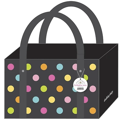 Doodlebug Design Inc.™ Polka Dots Canvas Foldable Tote