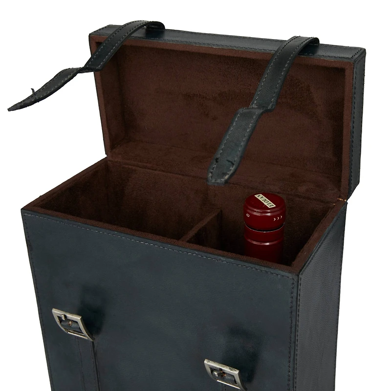 Blue Modern Wine Holder, 9" x 5" x 16"