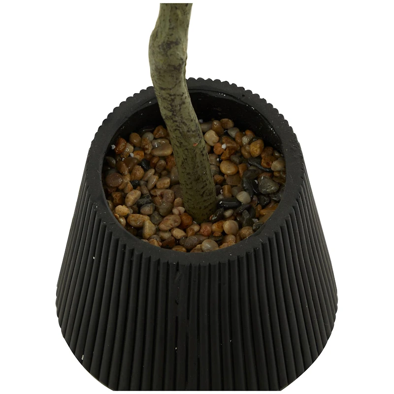 49" Green Faux Foliage Eucalyptus Artificial Tree With Black Porcelain Pot